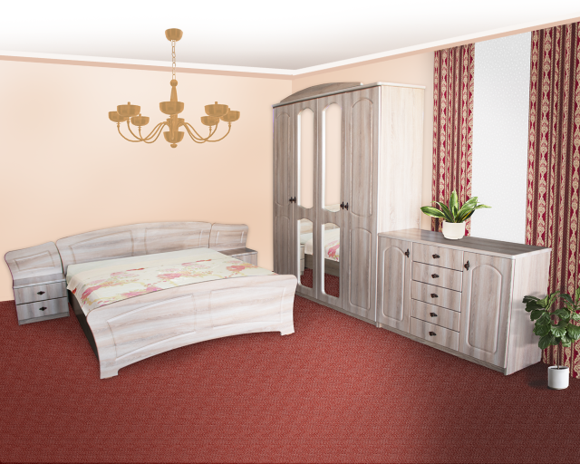 Dormitor Roma Sonoma cu pat 140x200 cm 